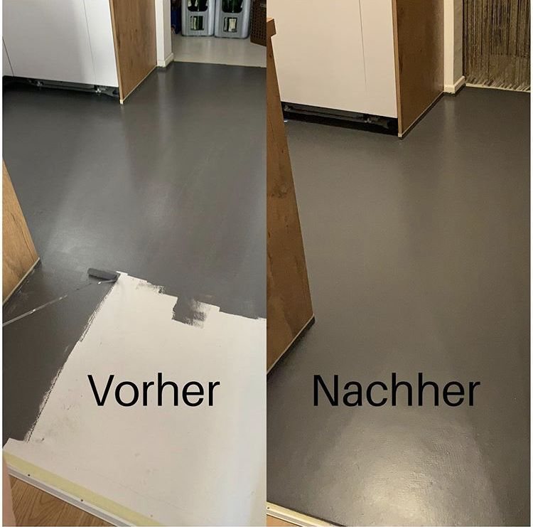 Vorher und nachher: Bodenbeschichtung